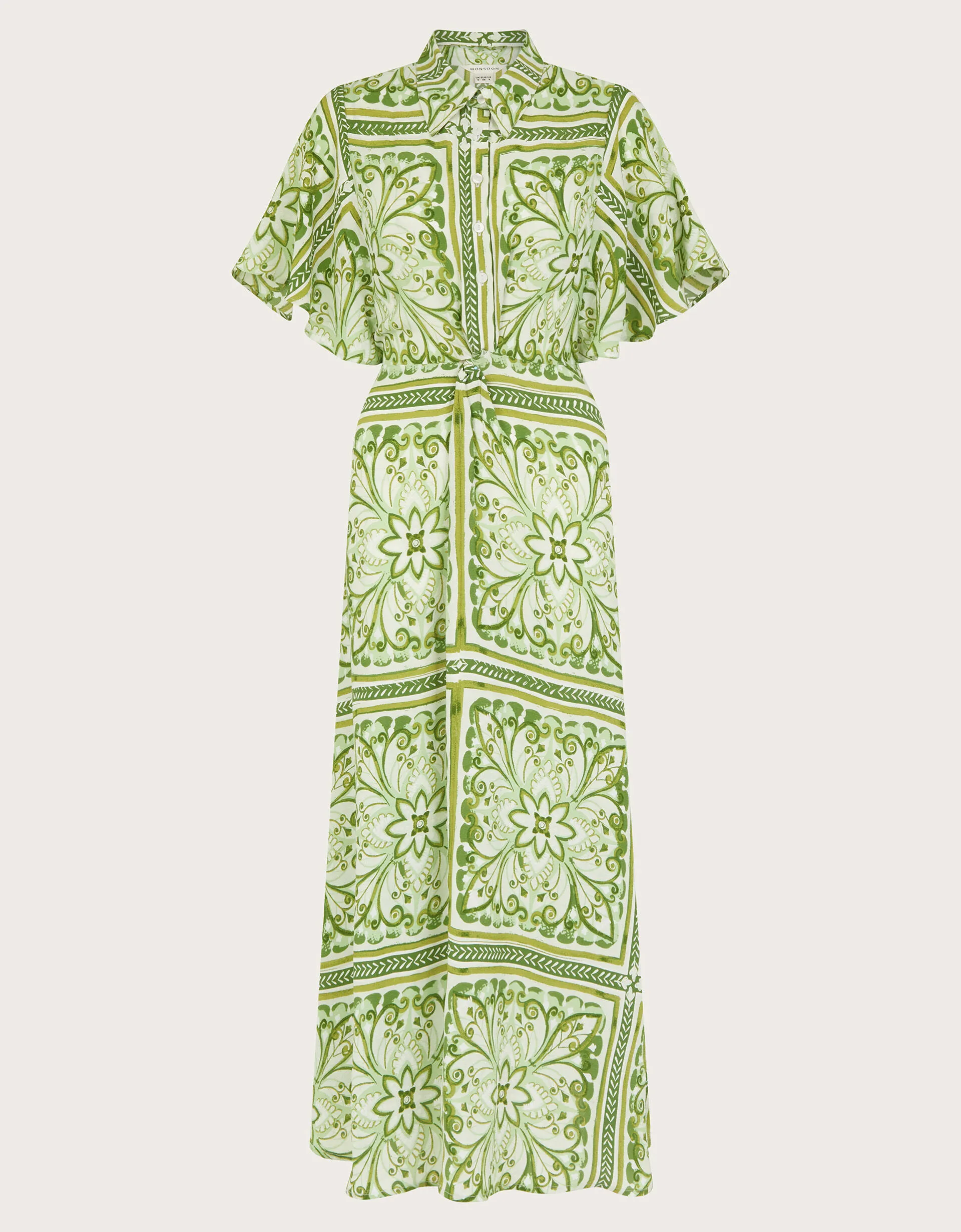 Emilia Print Midi Shirt Dress Green