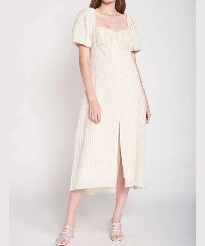 En Saison Cecilia Puff Sleeve Dress In Cream