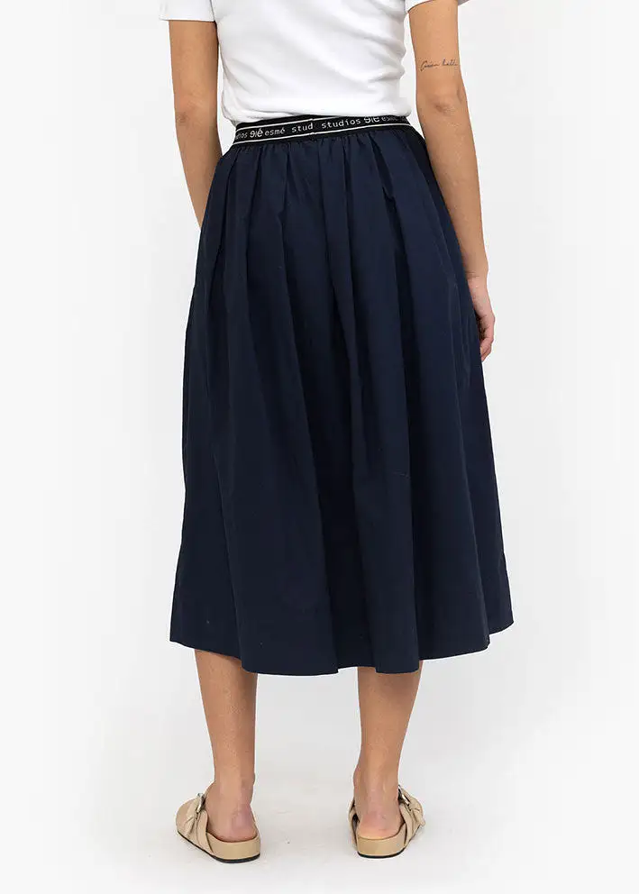 Esmé Studios Calla Midi Skirt - Nederdel - Dark Sapphire