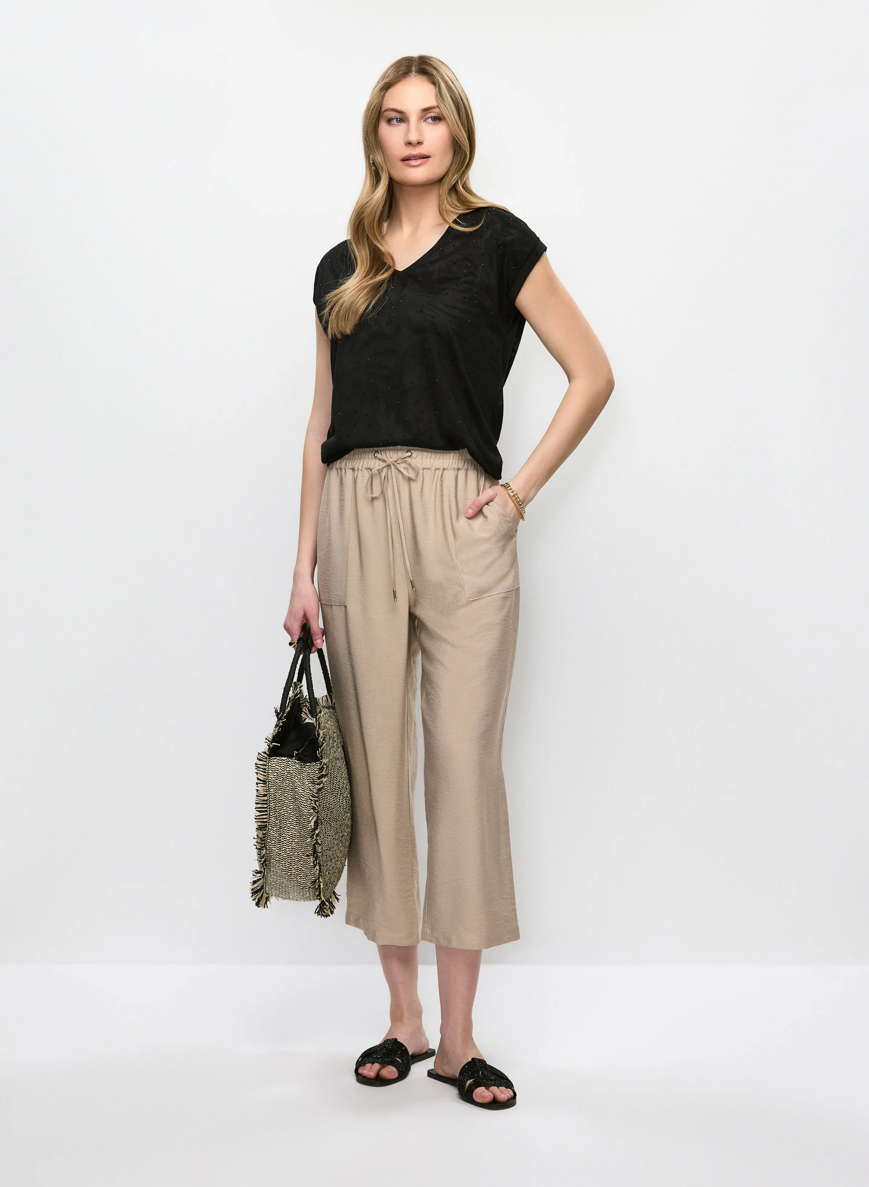 Essential Pull-On Drawstring Capris