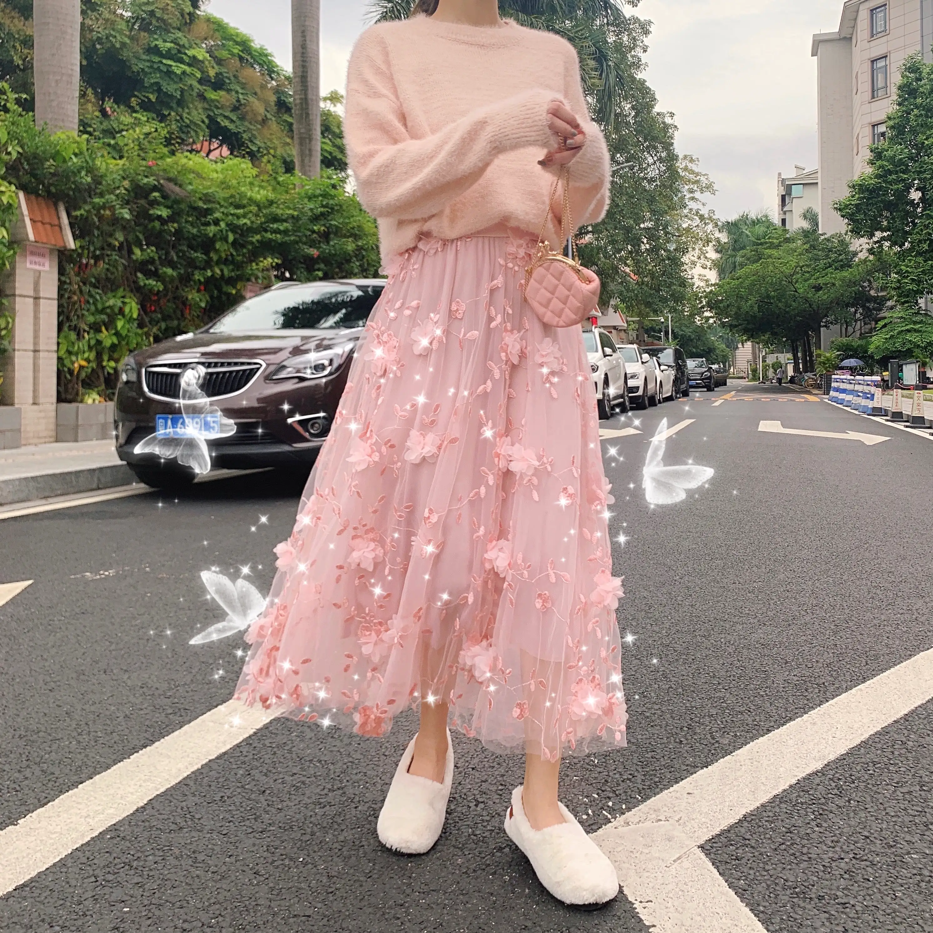 Fairy Flower Midi Skirt AD12715