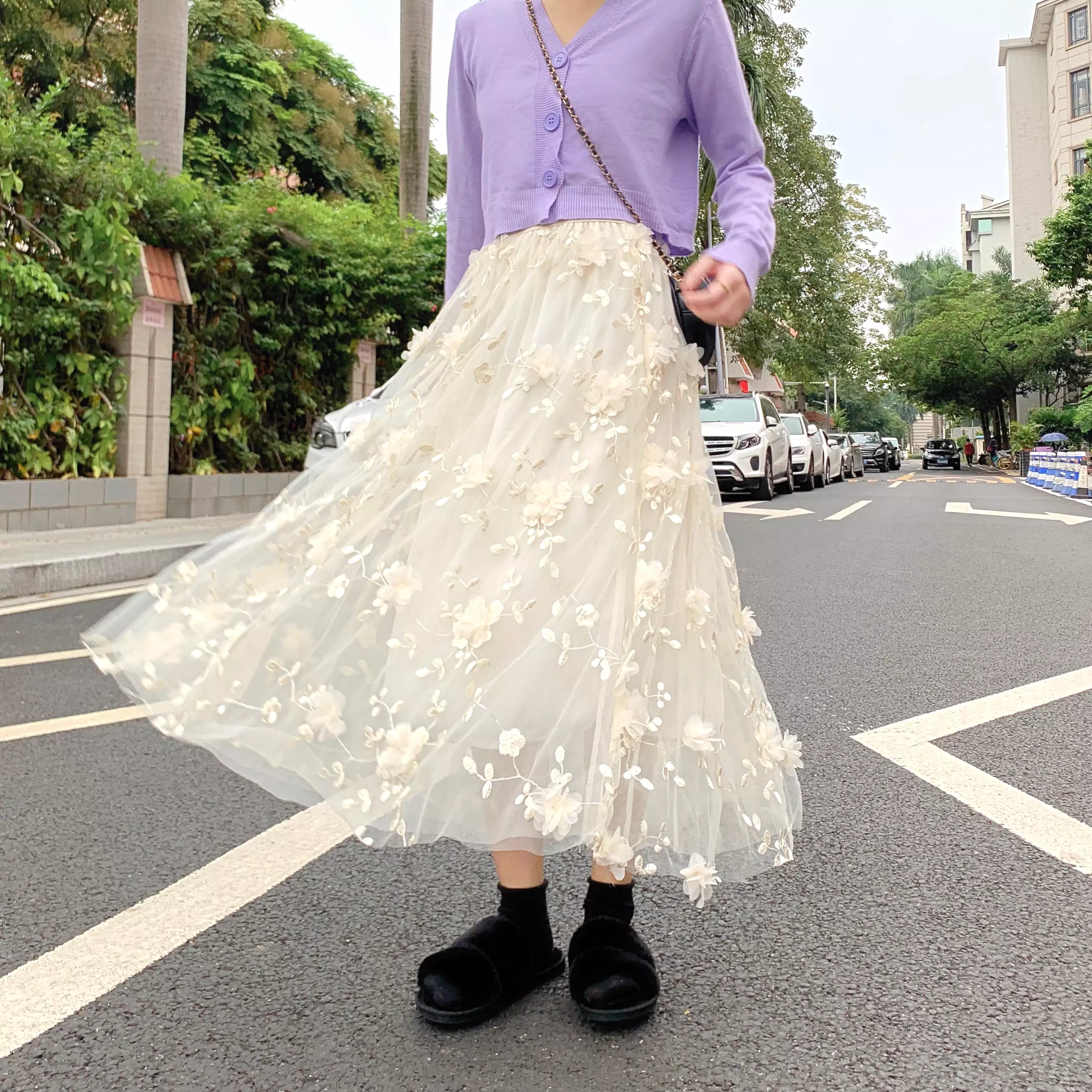 Fairy Flower Midi Skirt AD12715