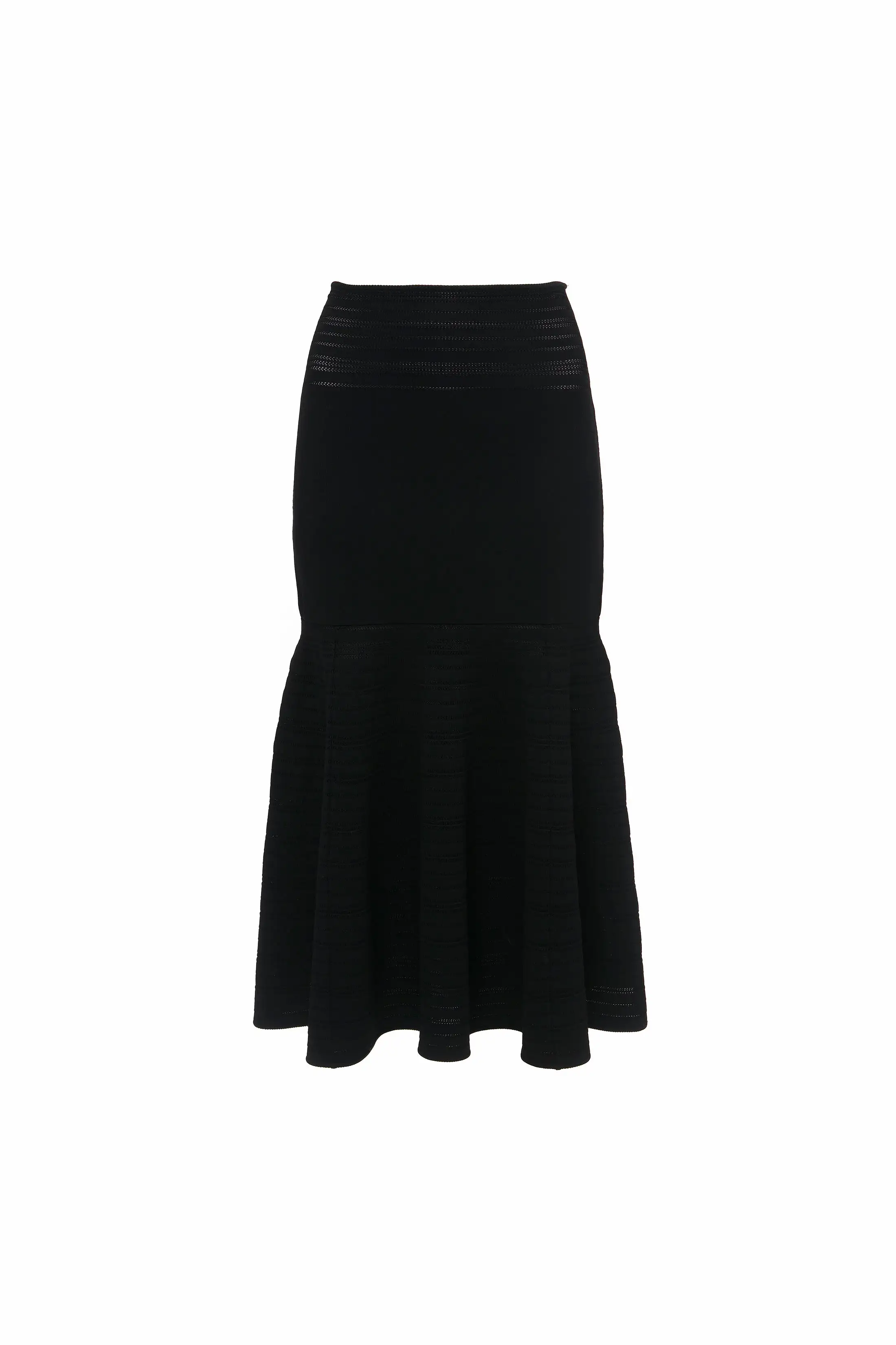 Fit And Flare Midi Skirt In Black