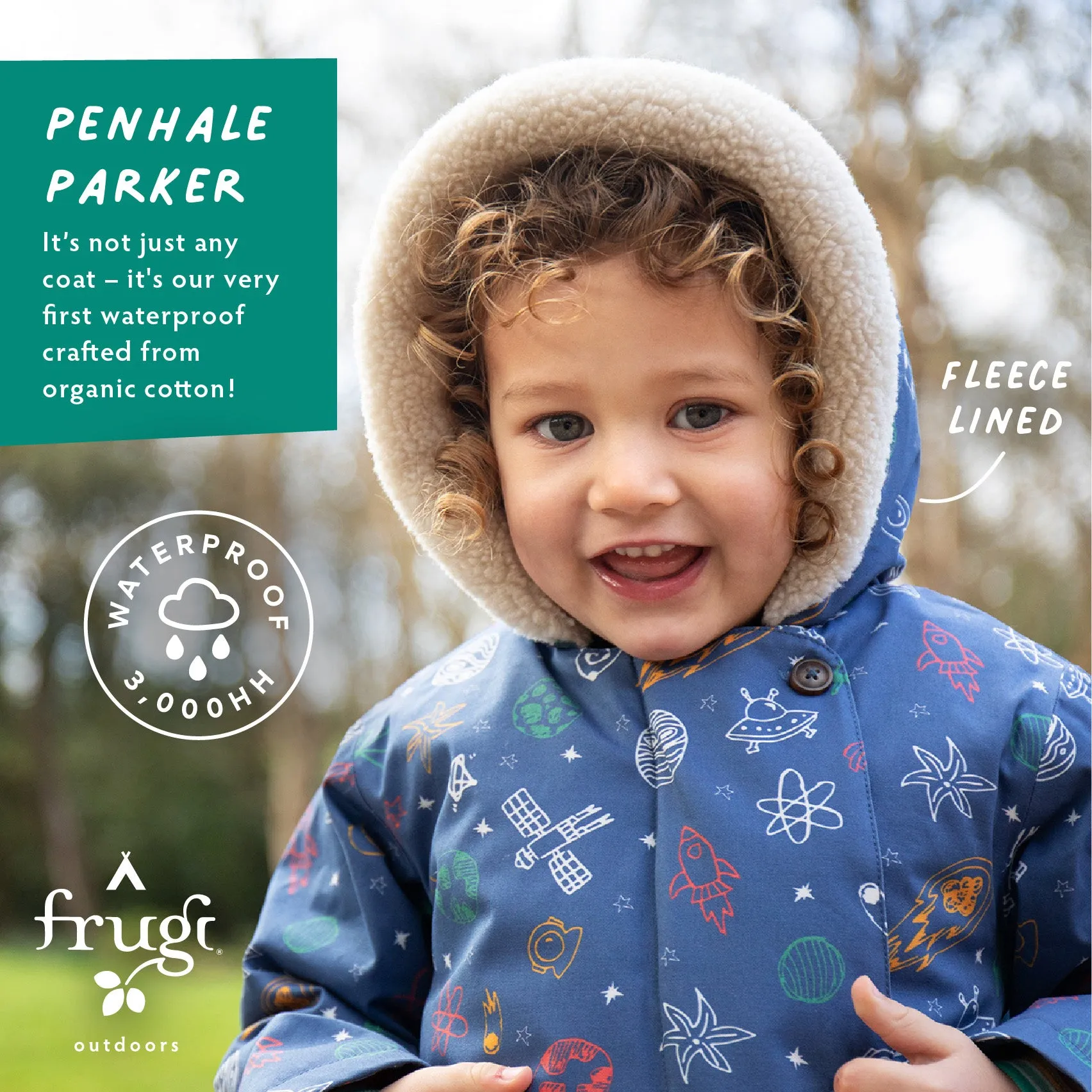 Frugi Little Penhale Parka - Dream Big/Navy