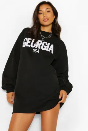 Georgia Applique Slogan Sweater Dress