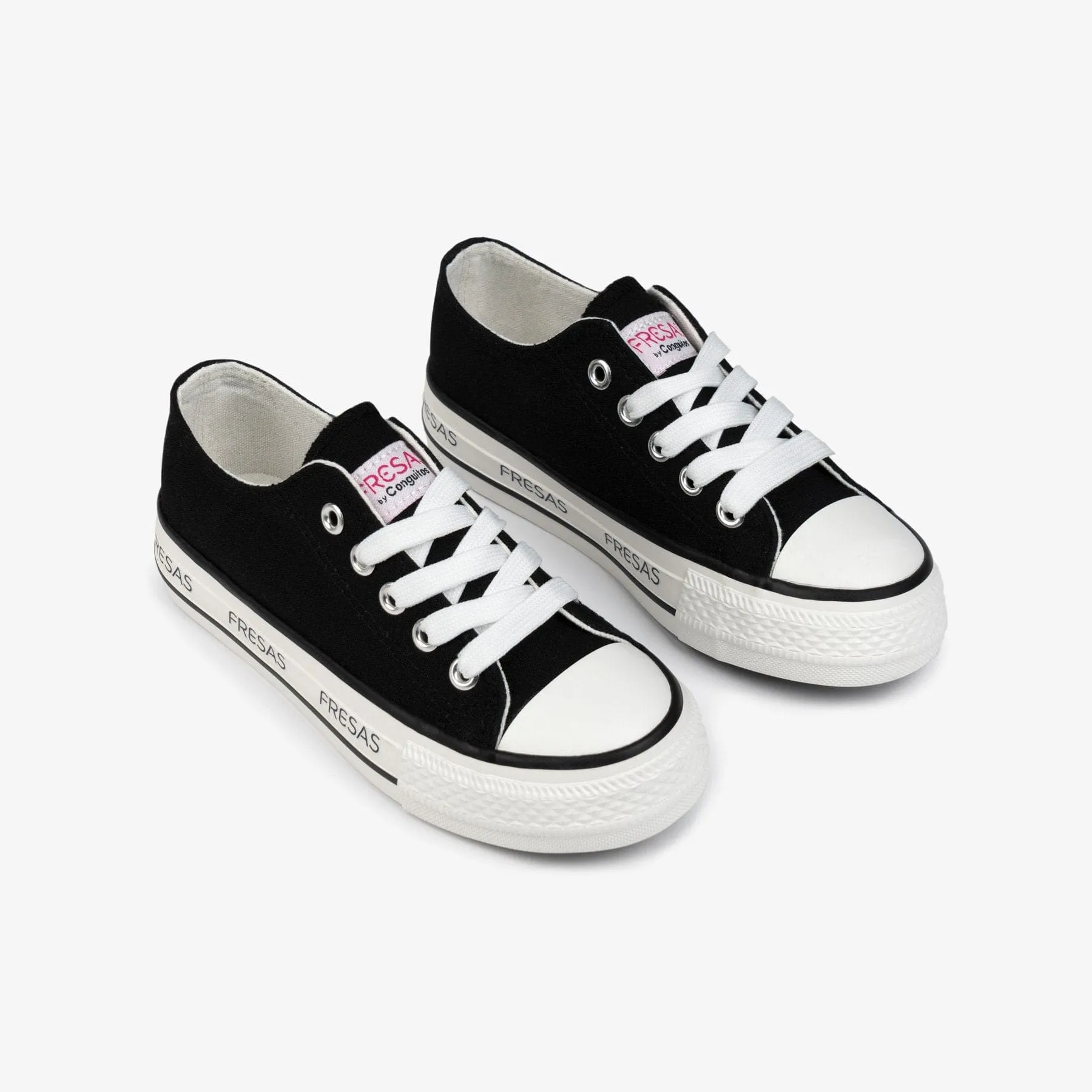 Girl's Black Canvas Platform Sneakers