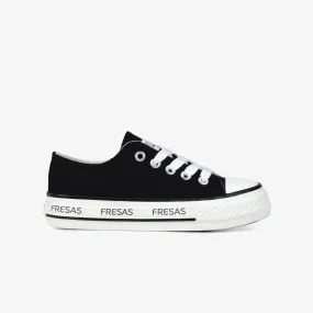 Girl's Black Canvas Platform Sneakers