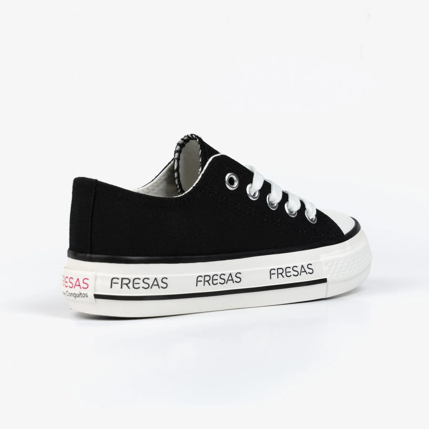 Girl's Black Canvas Platform Sneakers