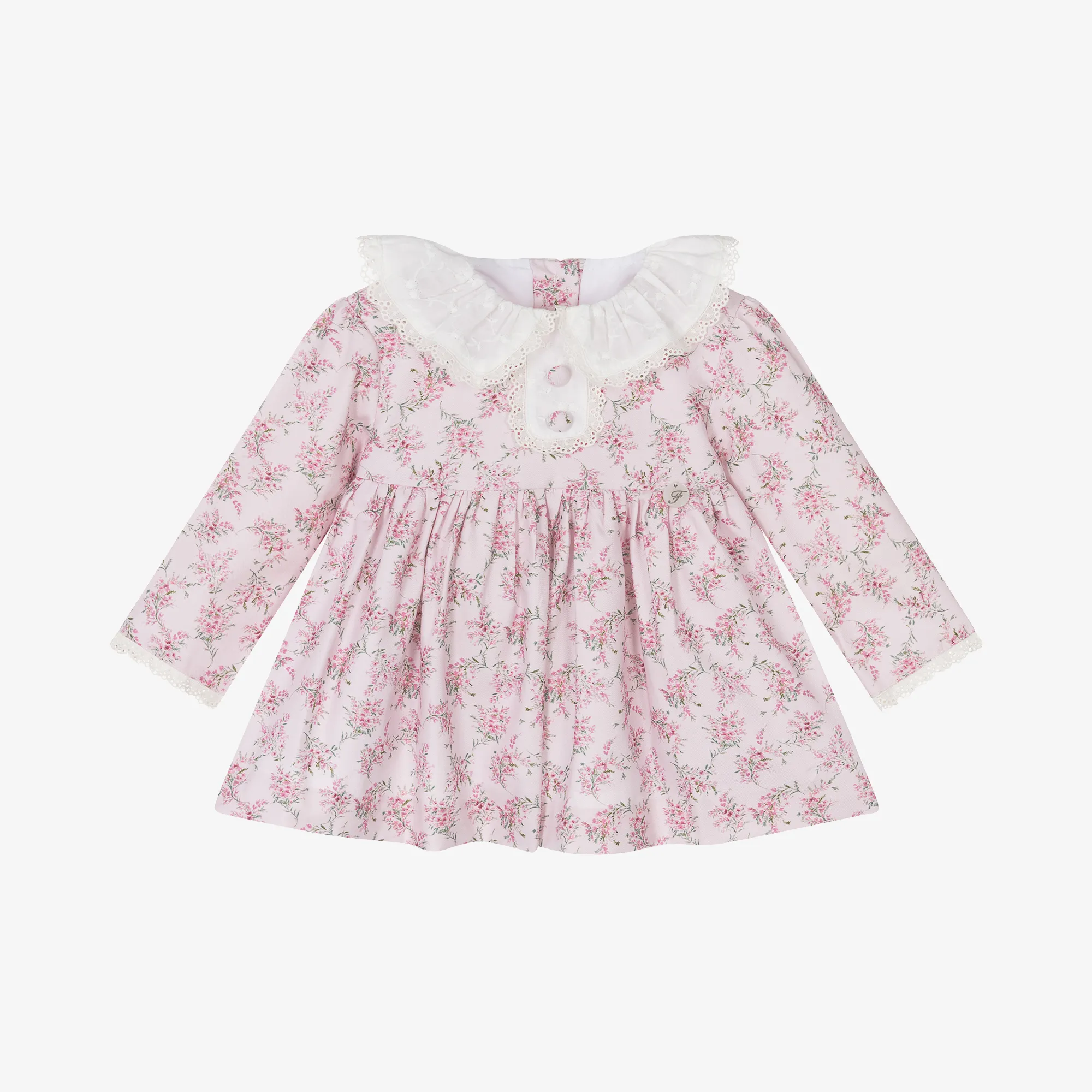 Girls Pink Cotton Floral Dress