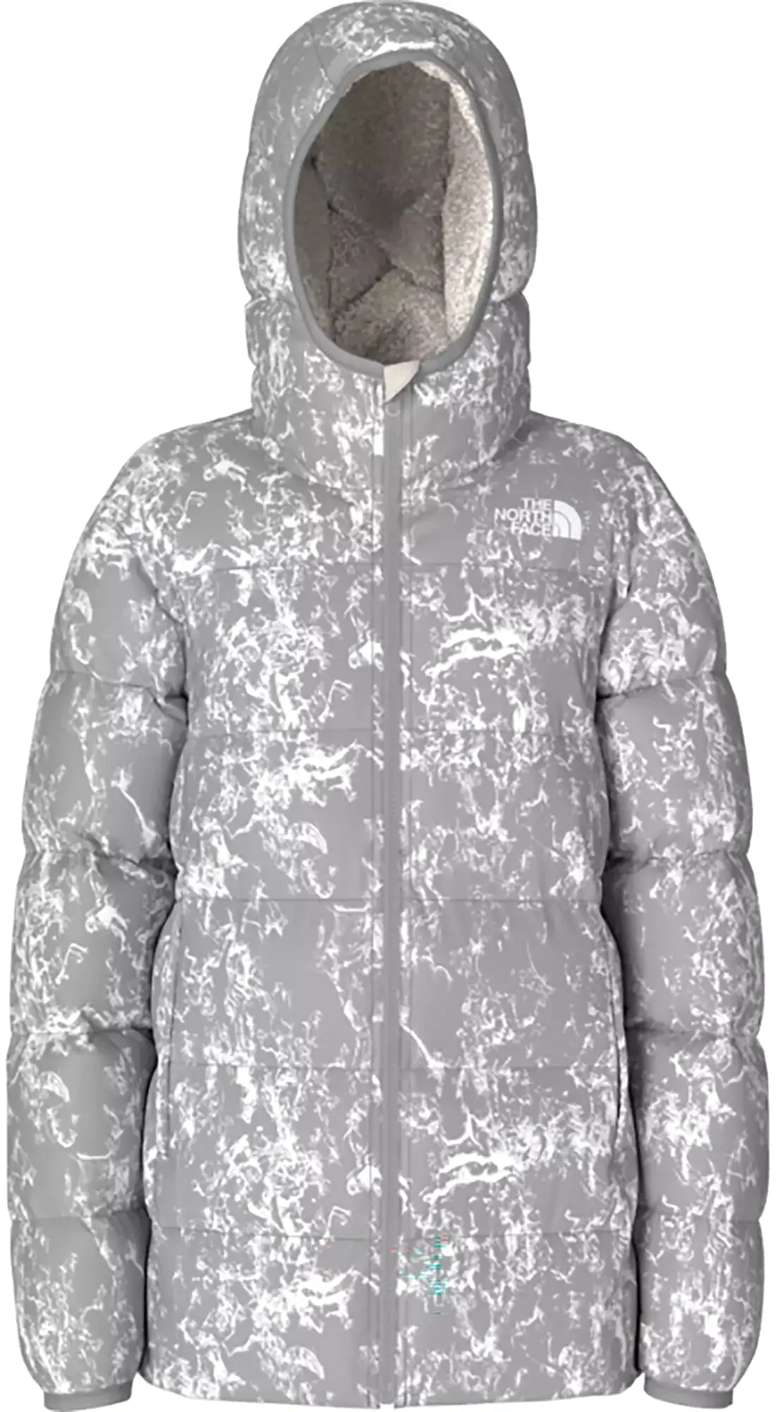 Girls' The North Face | Reversible Mossbud Hooded Parka | Meld Grey