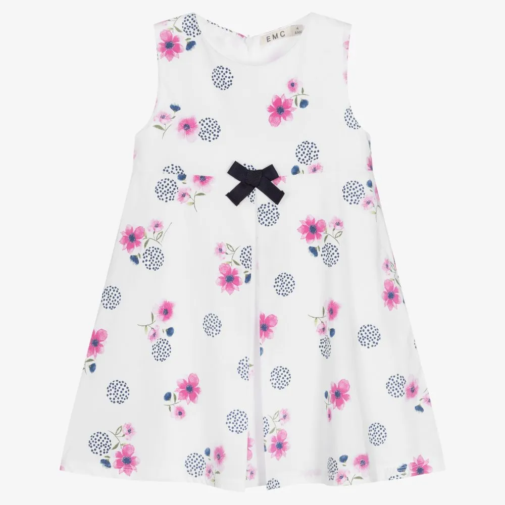 Girls White Floral Dress