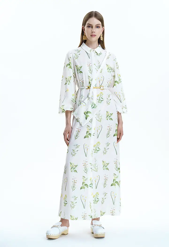 Herbarium Floral Dress With Fixed Pouch