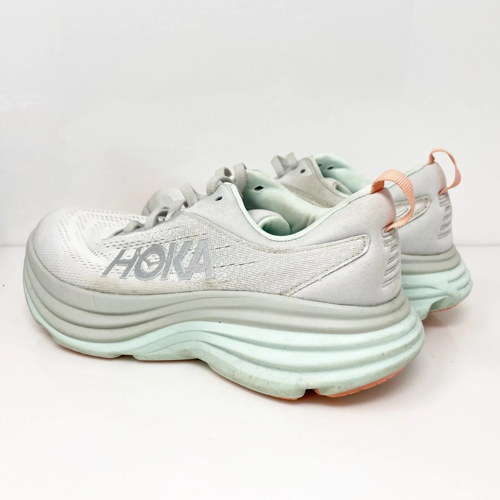 Hoka One One Womens Bondi 8 1127952 SQB White Running Shoes Sneakers Size 8.5 B