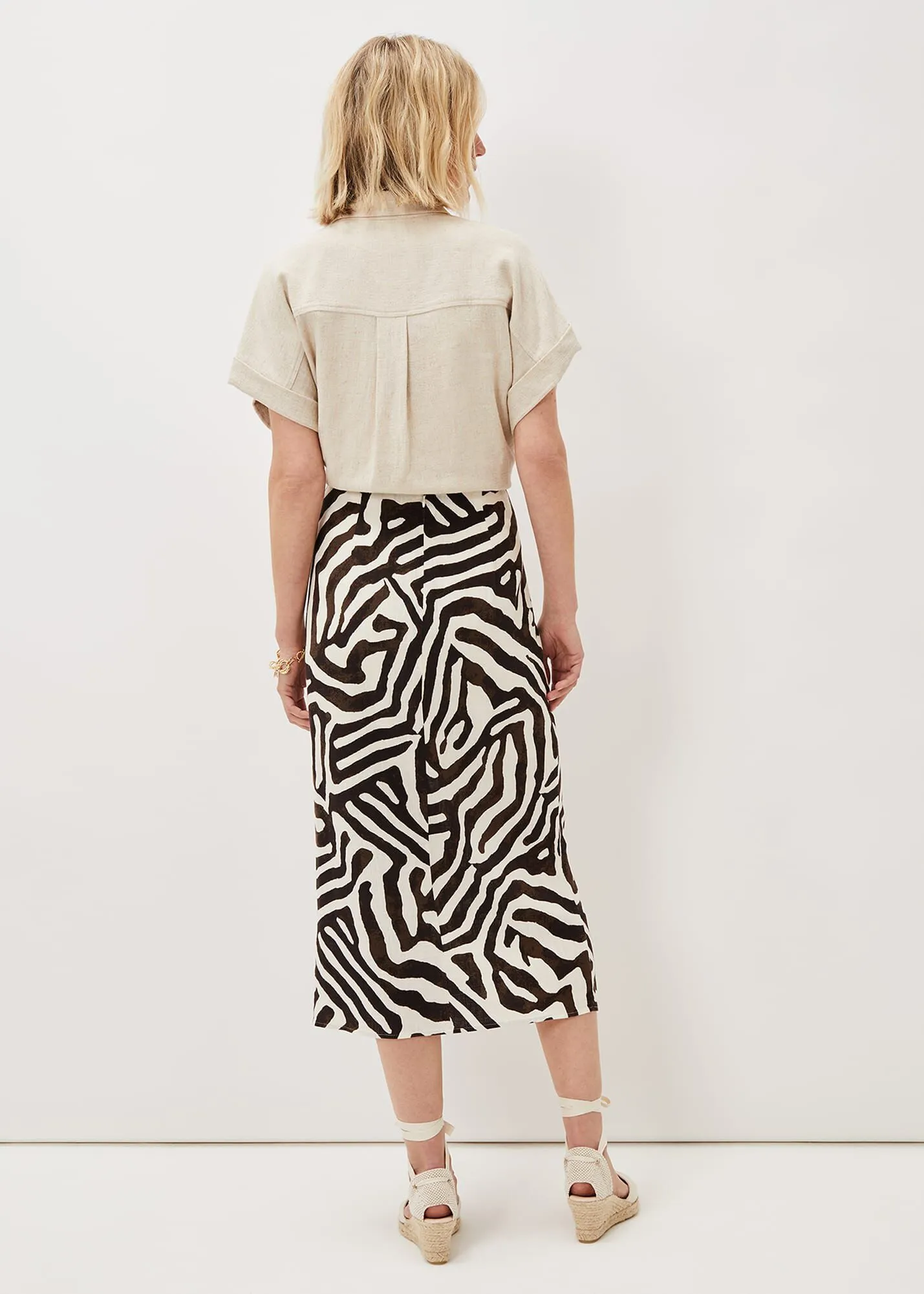 Isabelle Zebra Midi Skirt