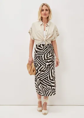 Isabelle Zebra Midi Skirt