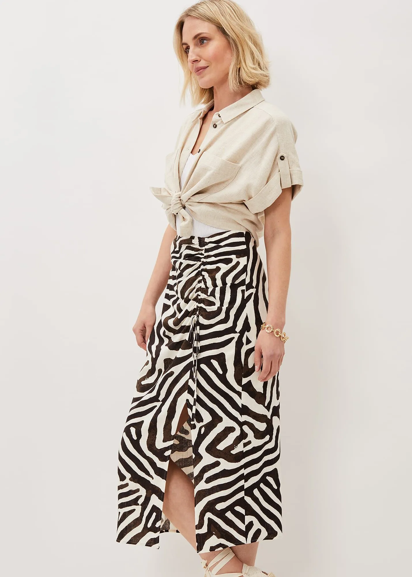 Isabelle Zebra Midi Skirt