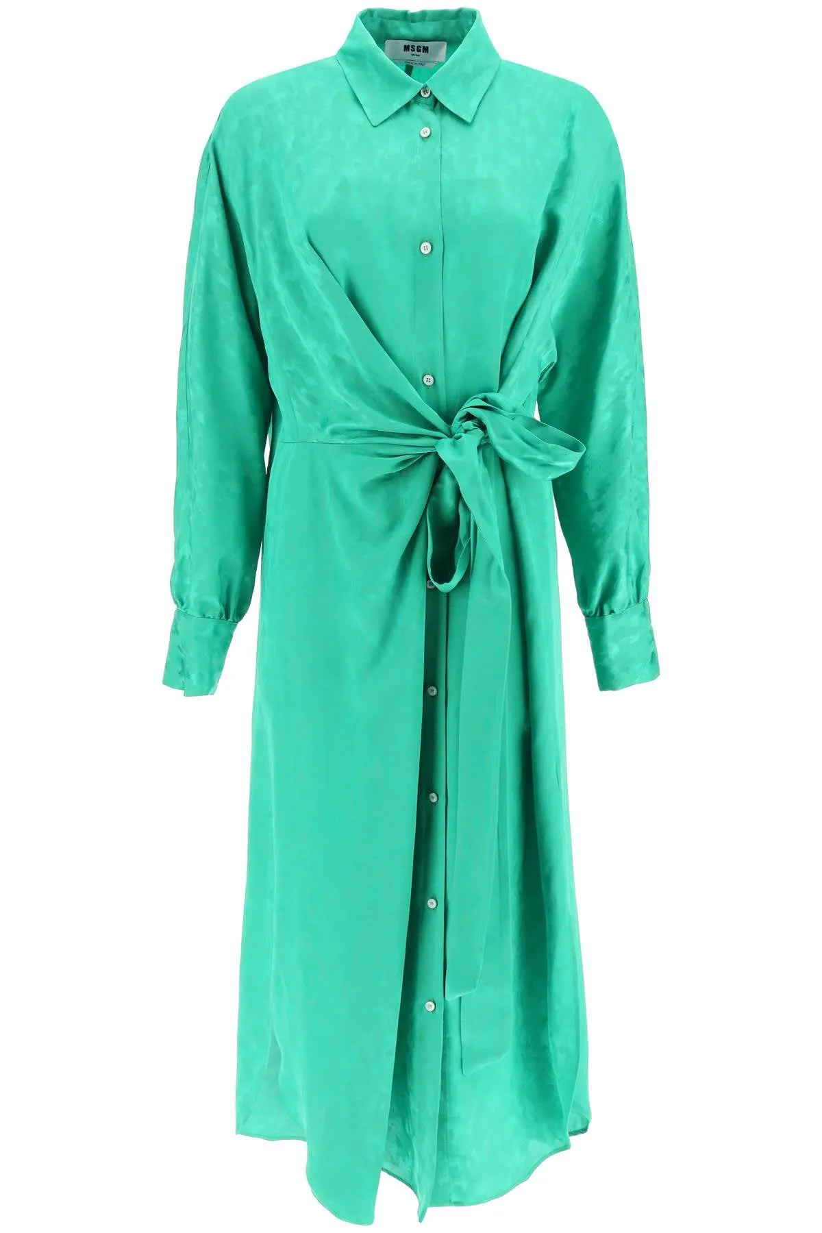 Jacquard Satin Shirt Dress