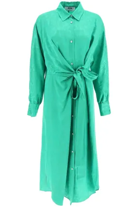 Jacquard Satin Shirt Dress