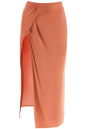 Jacquemus 'La Jupe Espelho' Jersey Midi Skirt   Orange