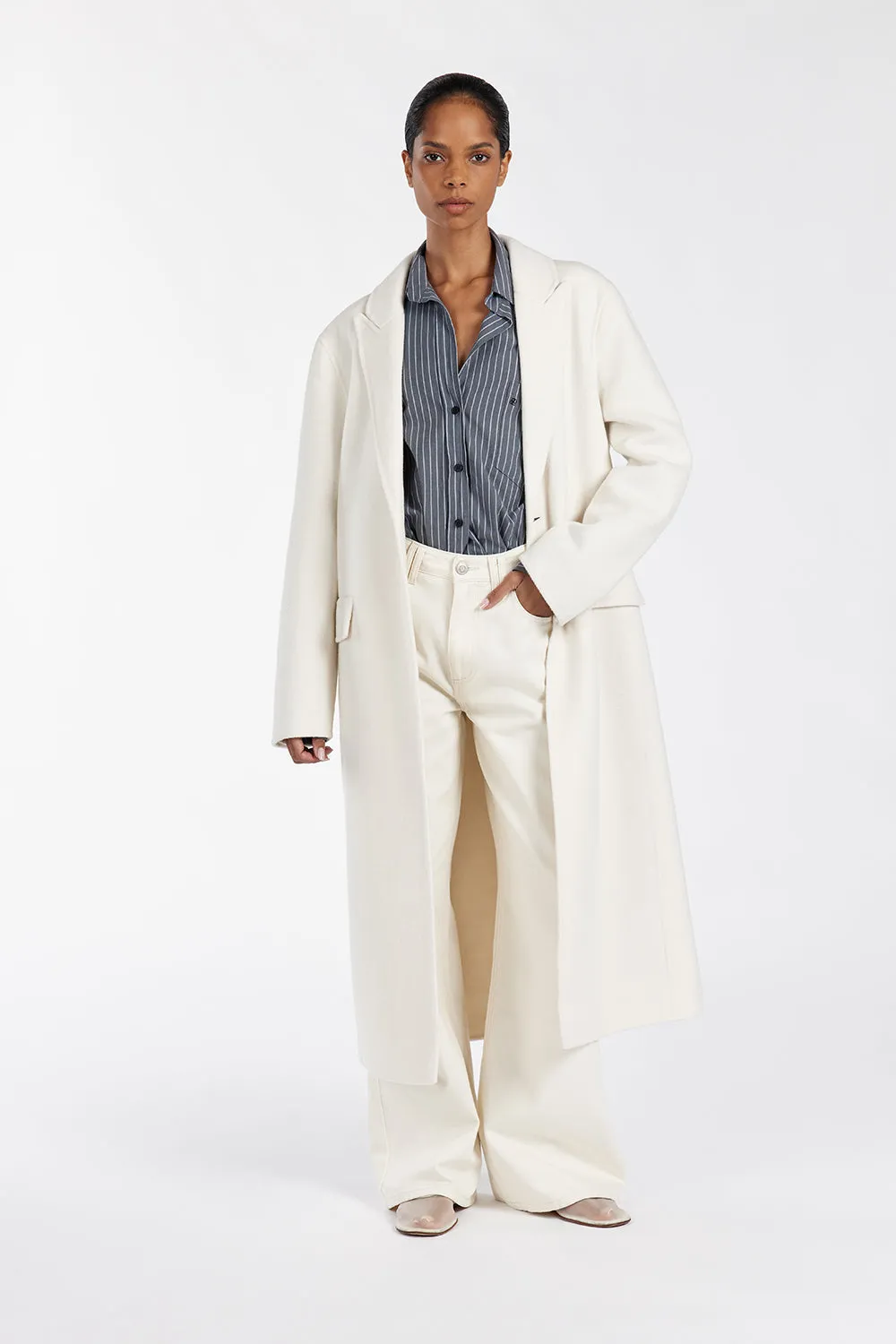 JAY CREAM LONGLINE COAT