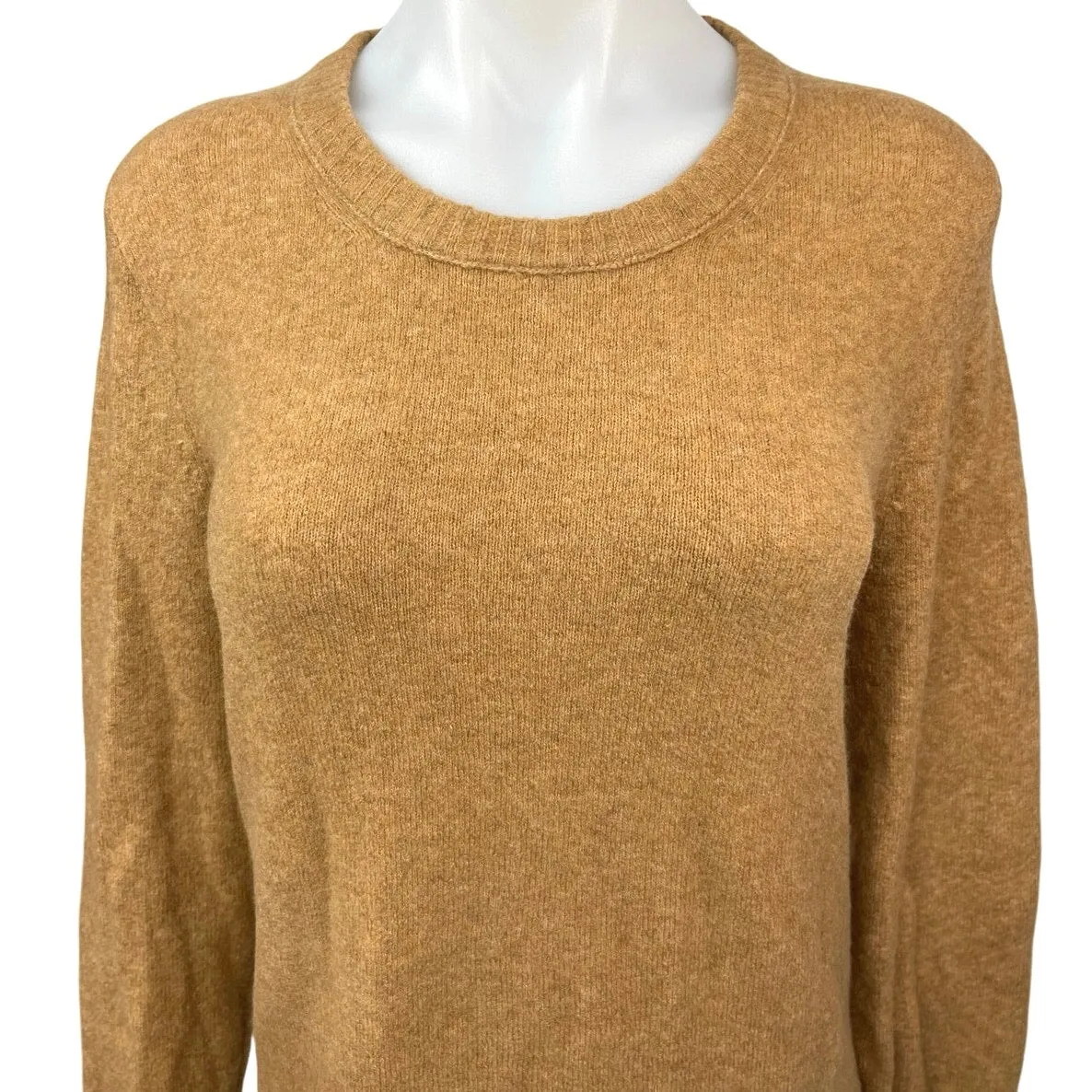 J.Crew Brown Wool Knit Crew Neck Long Sleeve Pull On Tunic Sweater Dress Size M