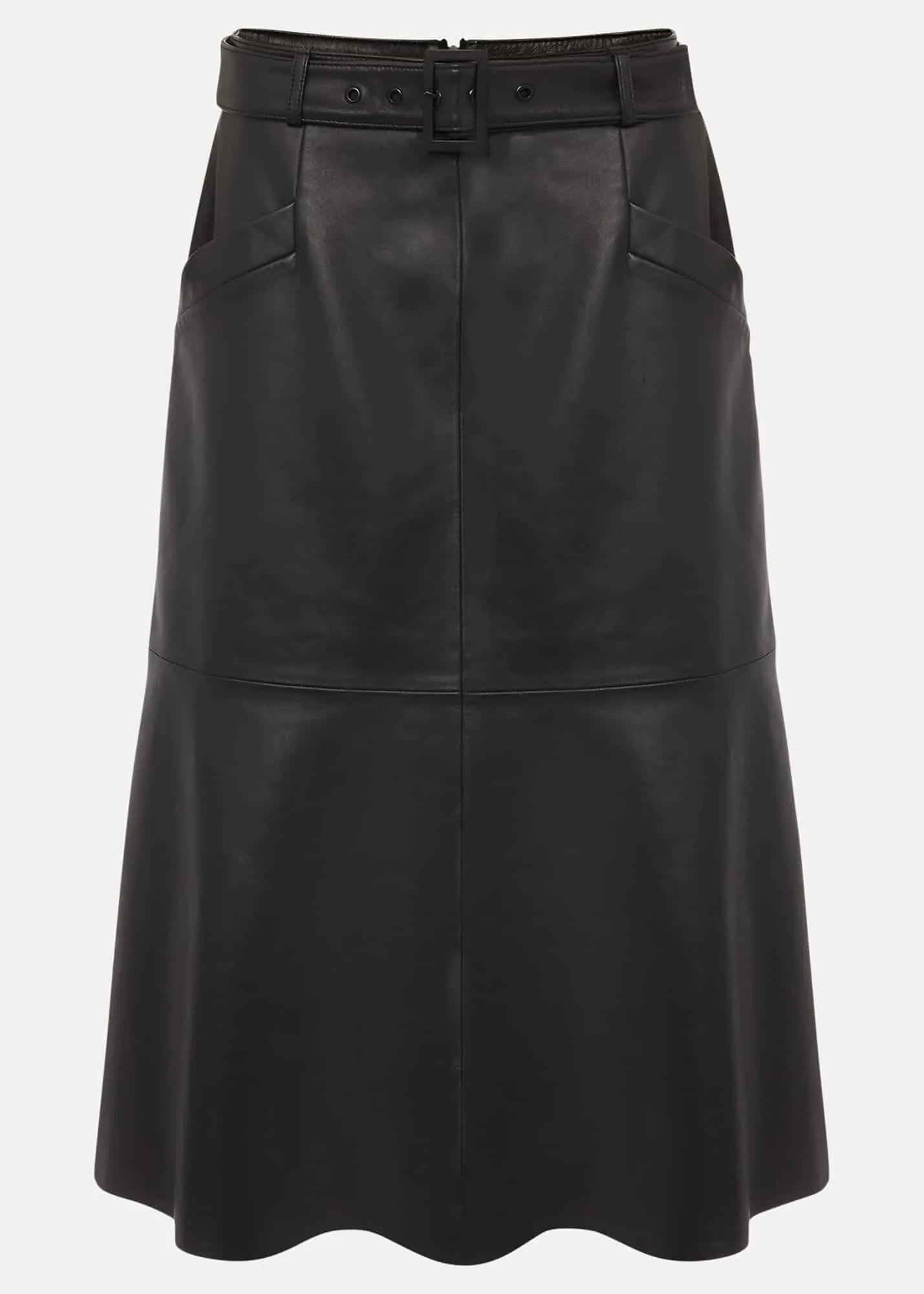 Jemma Leather A-Line Midi Skirt