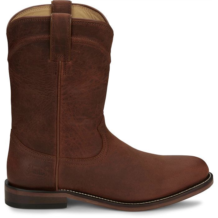 Justin Men's Braswell 10-in Roper Boot in Brown