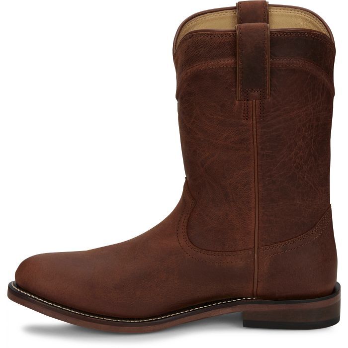 Justin Men's Braswell 10-in Roper Boot in Brown