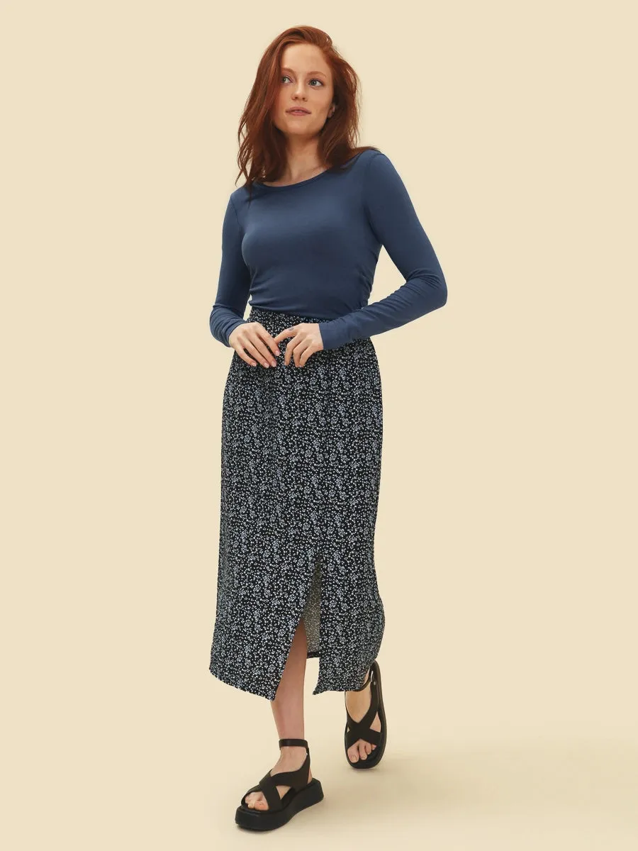 Kelly Meadow Flowers Midi Skirt