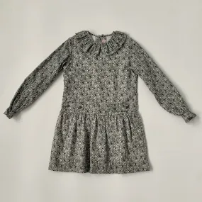 La Coqueta Grey Floral Dress With Frill Collar: 5 Years