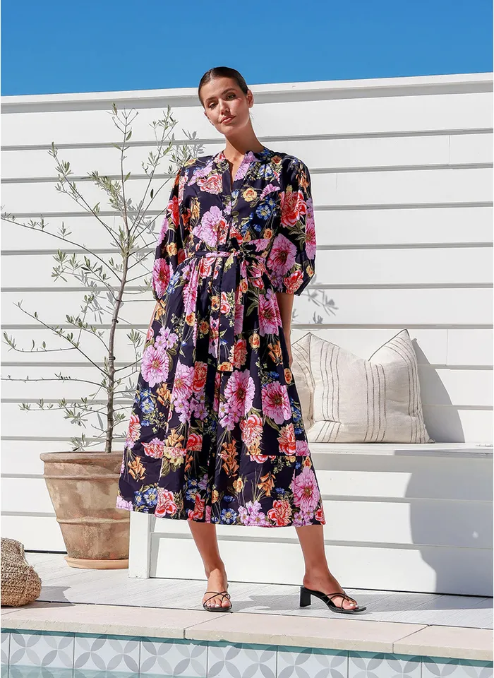 Label of Love Navy Aleksa Floral Dress