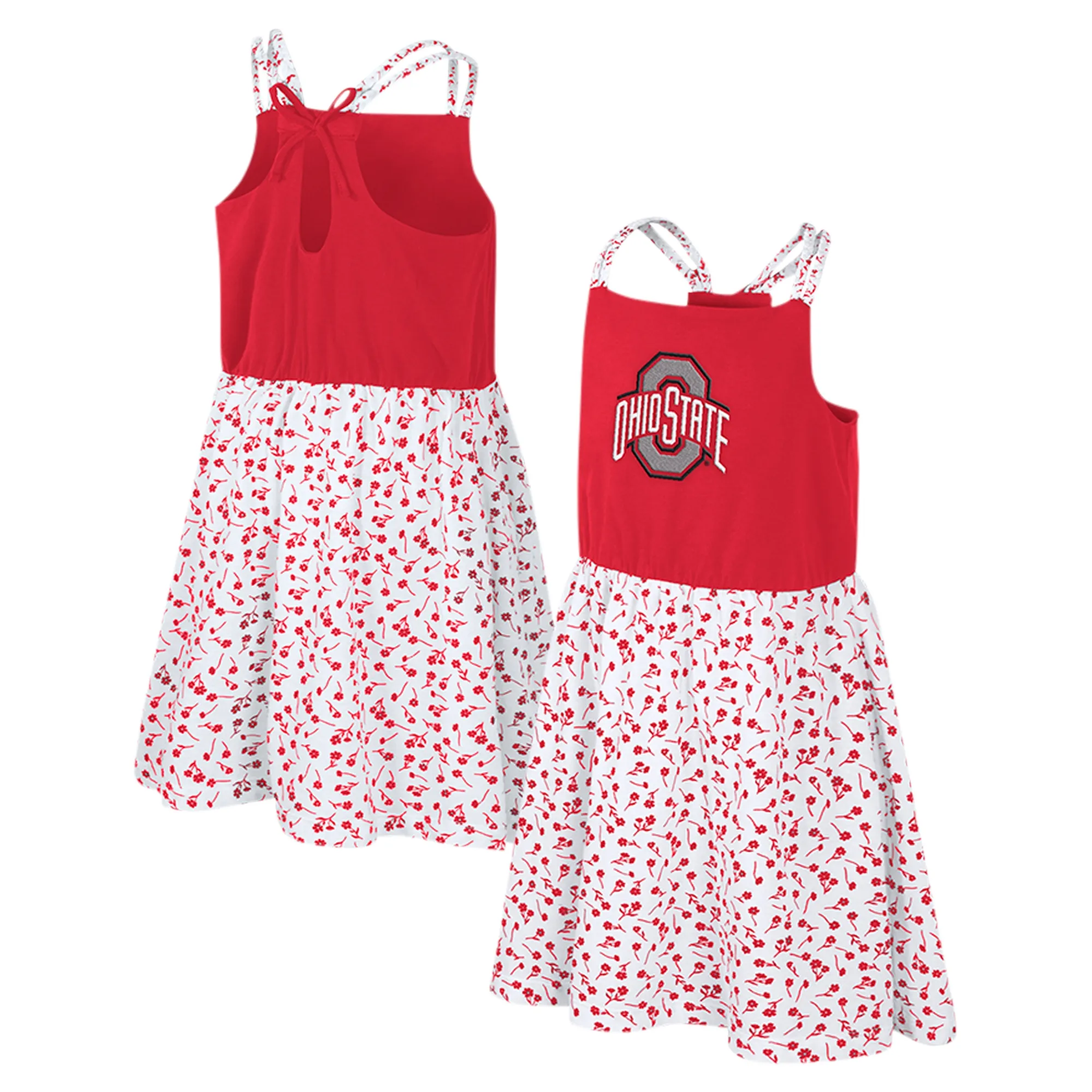 Lids Girls Youth Colosseum Scarlet/White Ohio State Buckeyes Robin Floral Dress