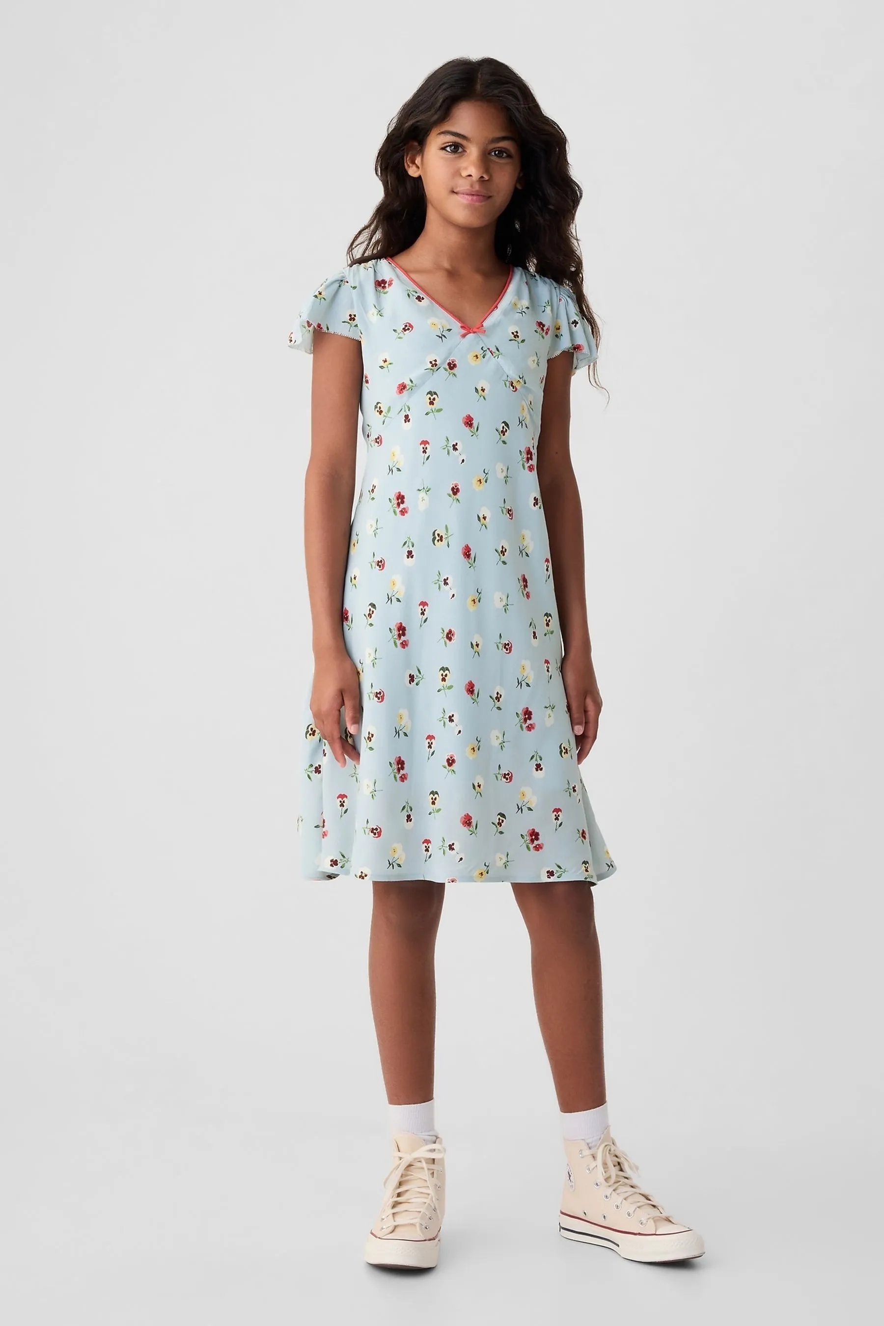 Light Blue DÔEN Floral Dress (Kids)