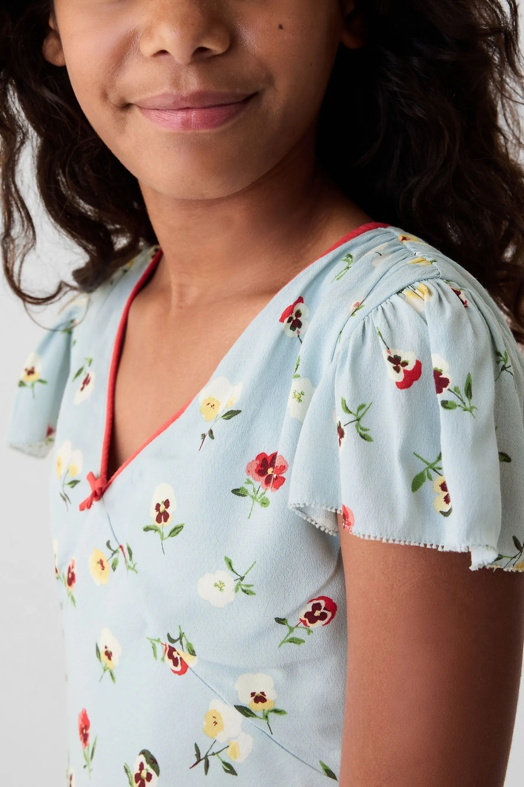 Light Blue DÔEN Floral Dress (Kids)