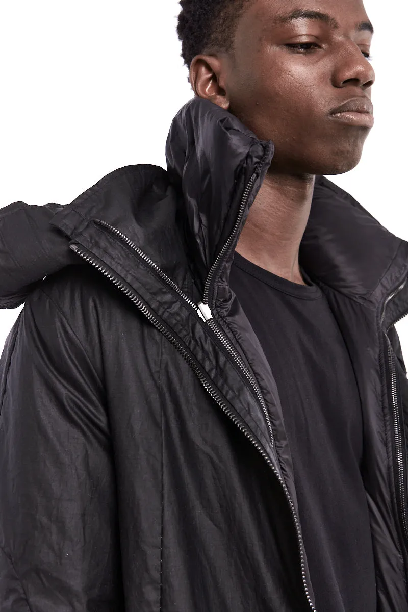 LONG WAXED PADDED PARKA