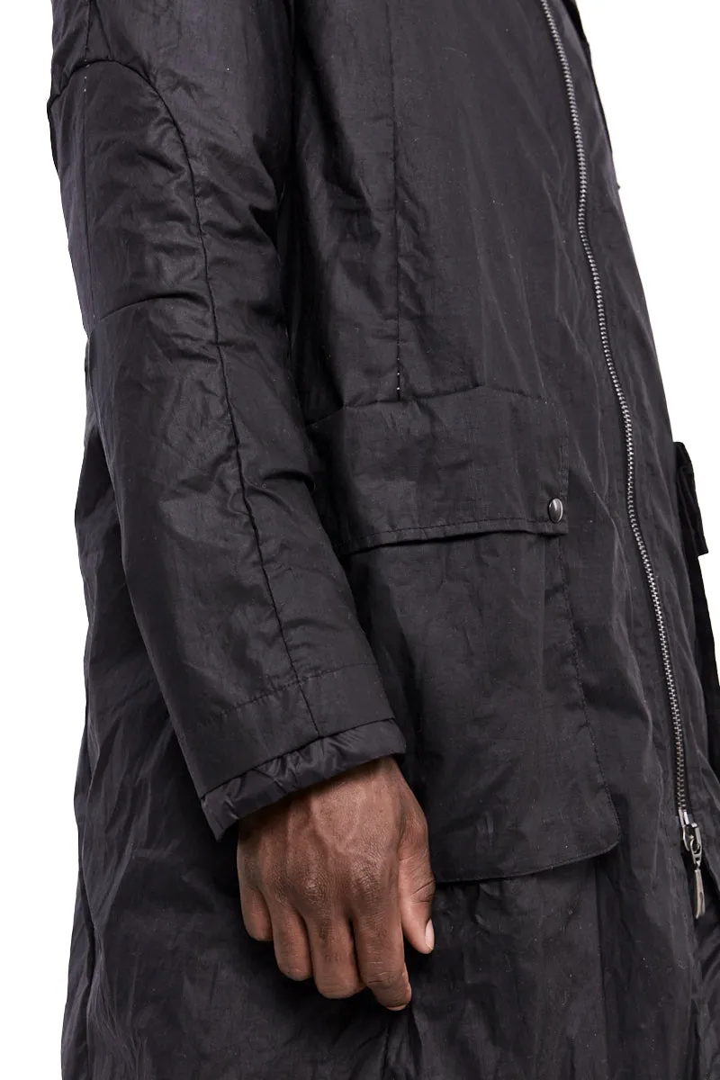 LONG WAXED PADDED PARKA