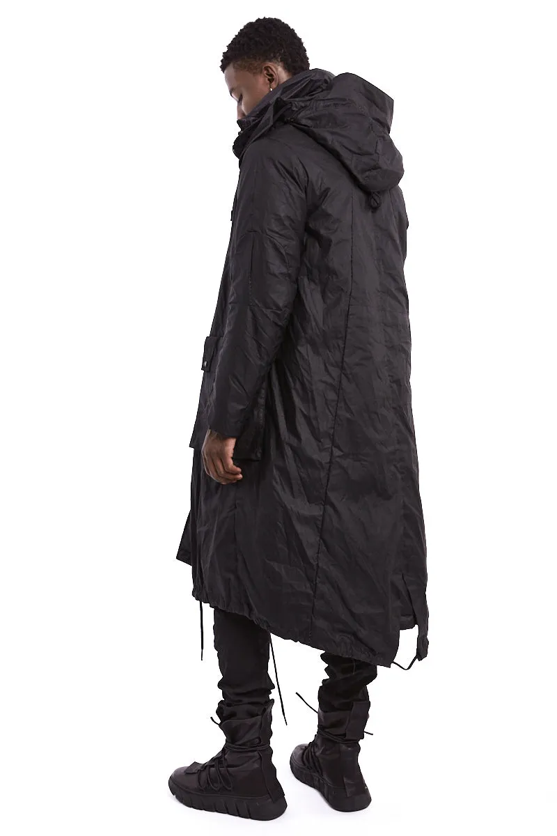 LONG WAXED PADDED PARKA