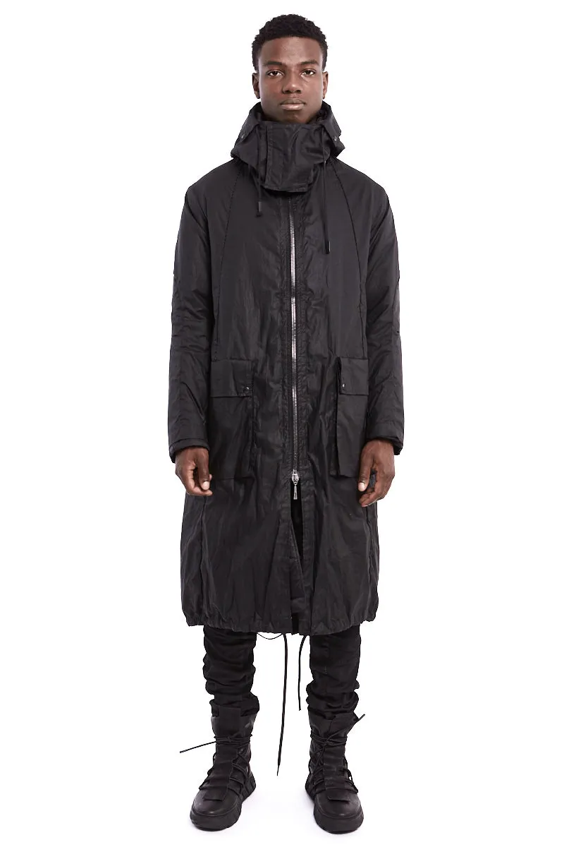 LONG WAXED PADDED PARKA