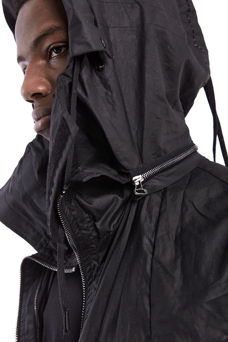 LONG WAXED PADDED PARKA