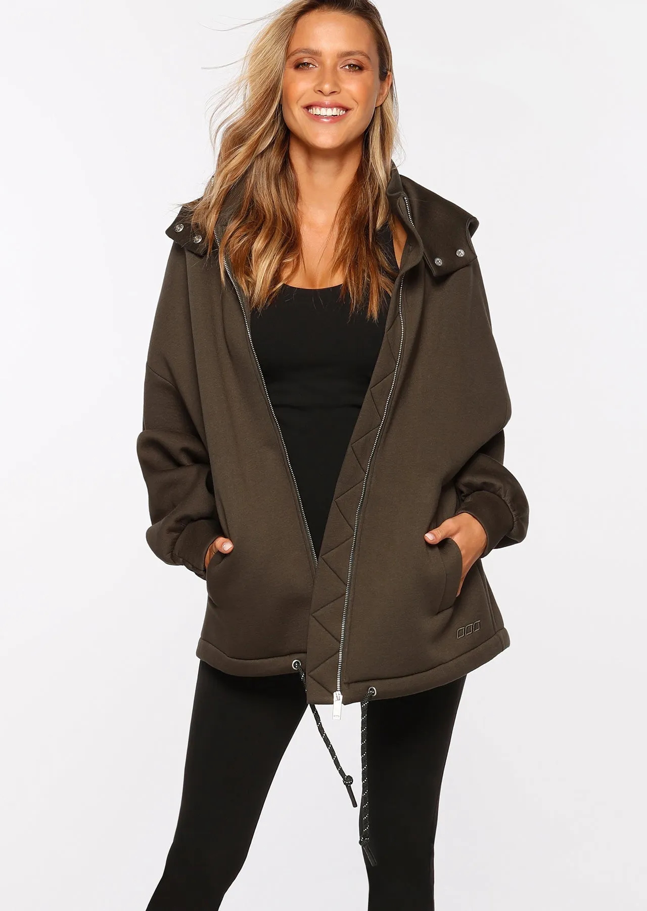 Lorna Jane Easy Oversized Parka in Oil