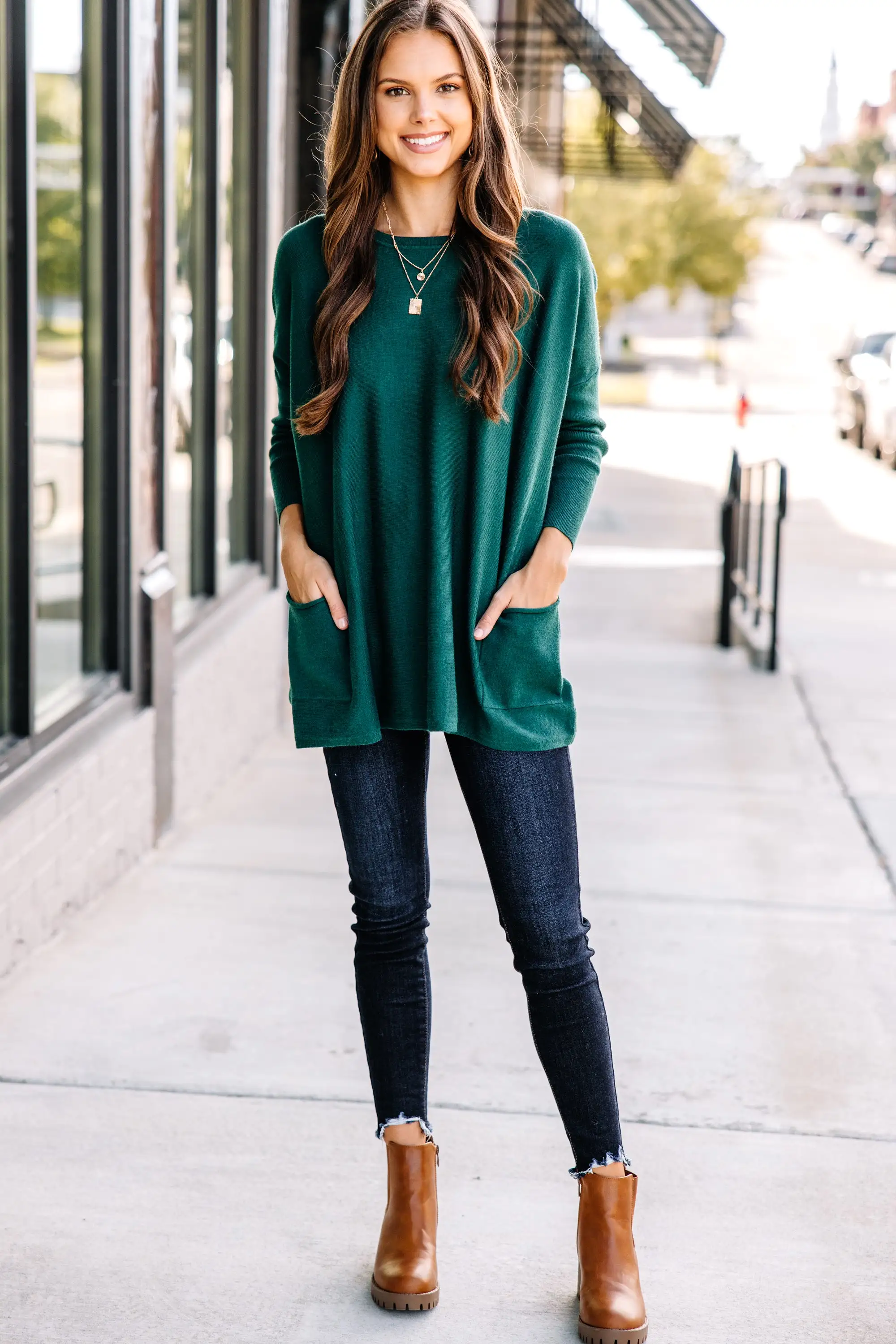 Loving My Life Emerald Green Pocket Tunic