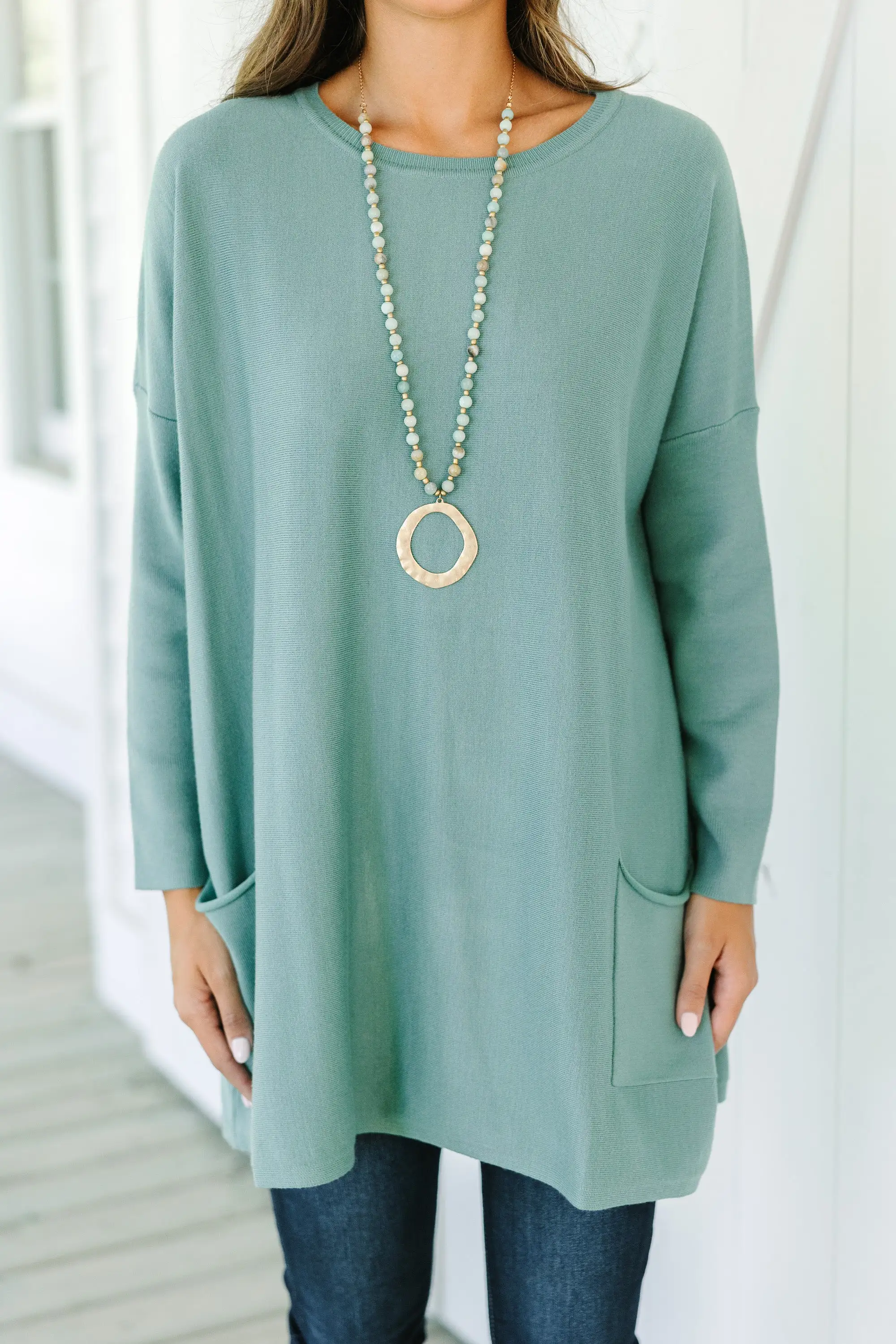 Loving My Life Olive Green Pocket Tunic