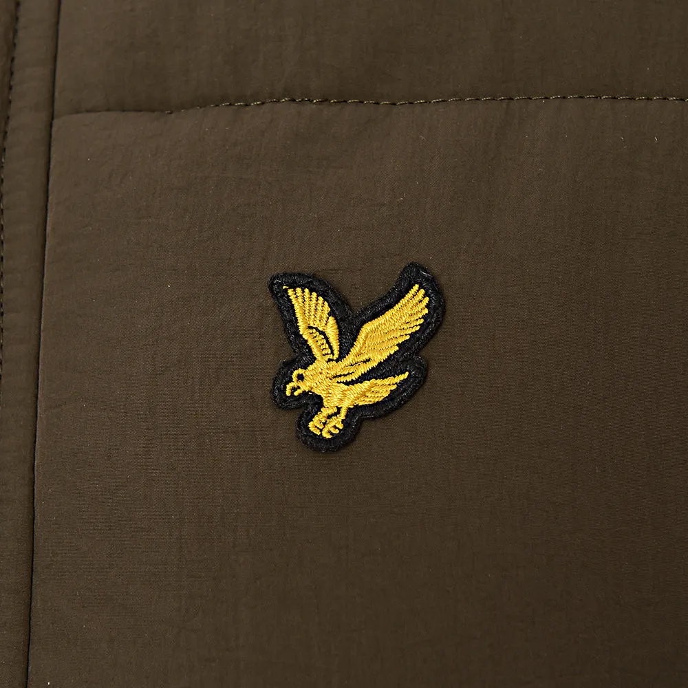 Lyle & Scott Mens Parka Jacket With Faux Fur Hood In Khaki