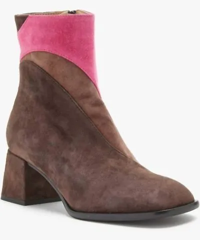 Maliparmi Suede Boots In Brown/pink