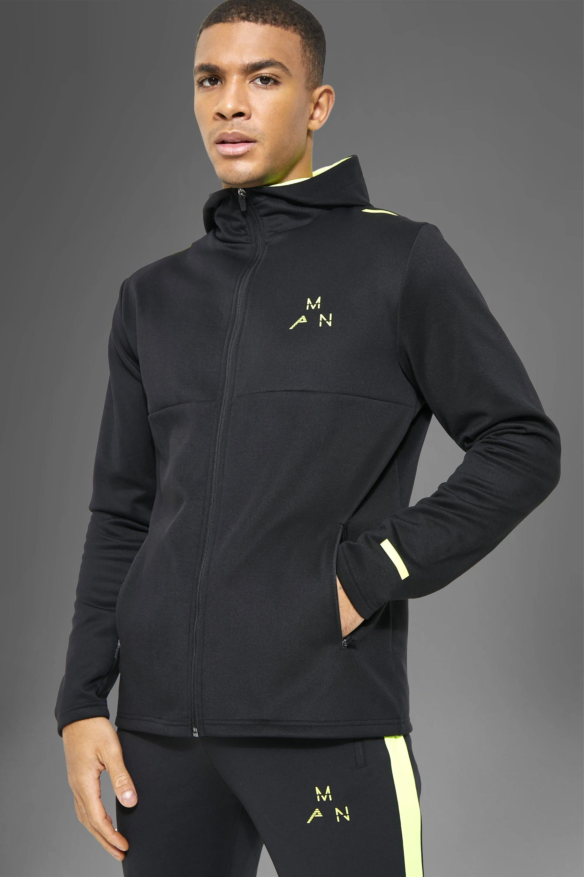 Man Active Gym Contrast Hoodie | boohooMAN UK