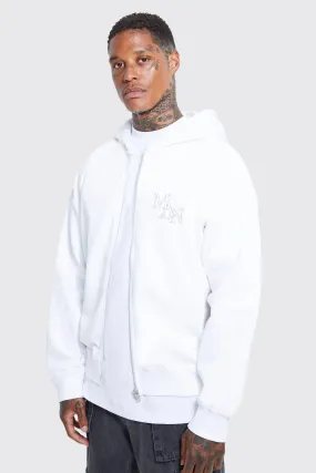 Man Oversized Zip Heavyweight Through Hoodie