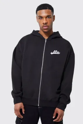 Man Oversized Zip Heavyweight Thru Hoodie