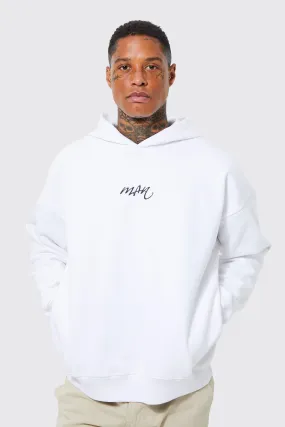 Man Script Oversized Heavyweight Hoodie