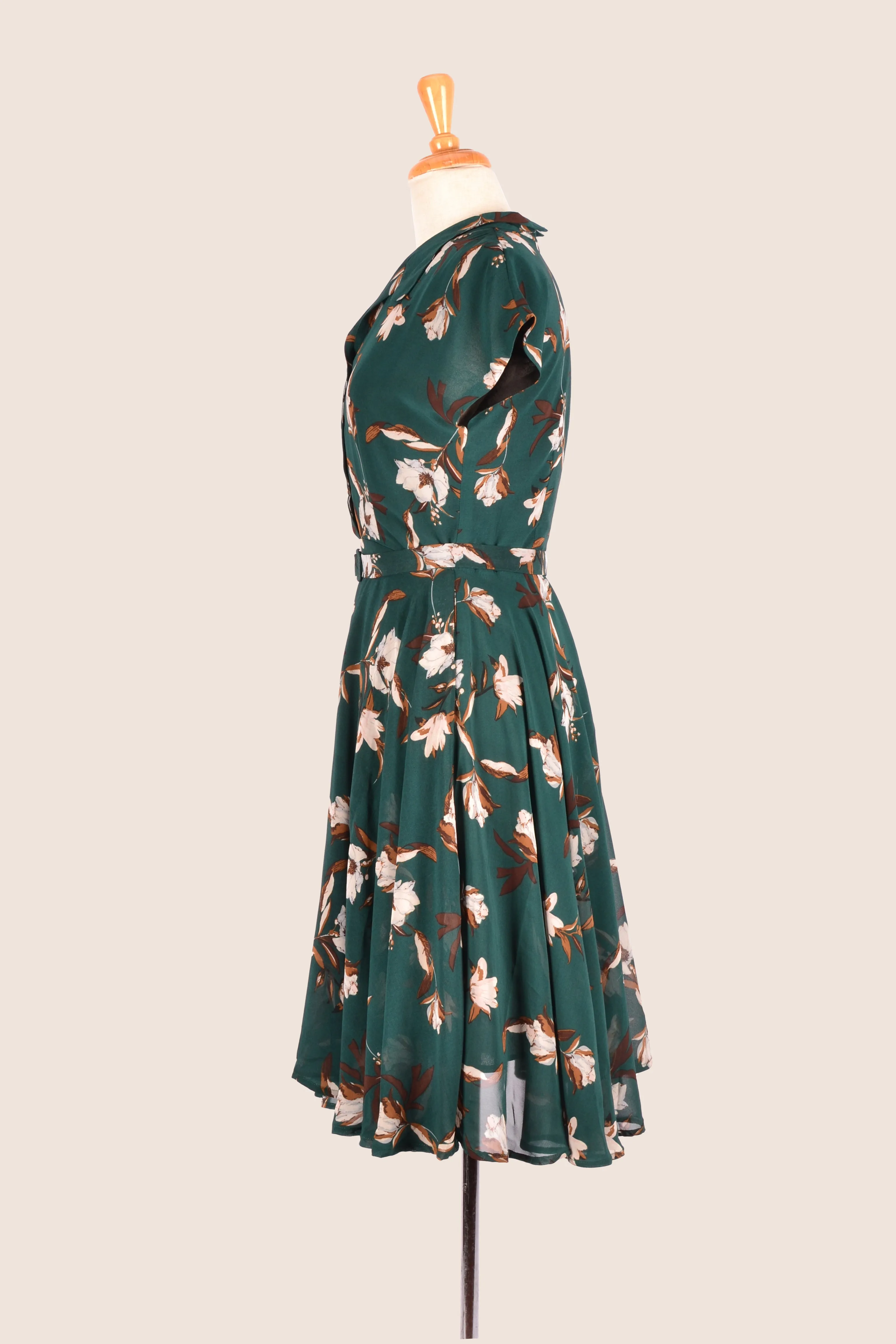 Manette Green & Brown Floral Dress