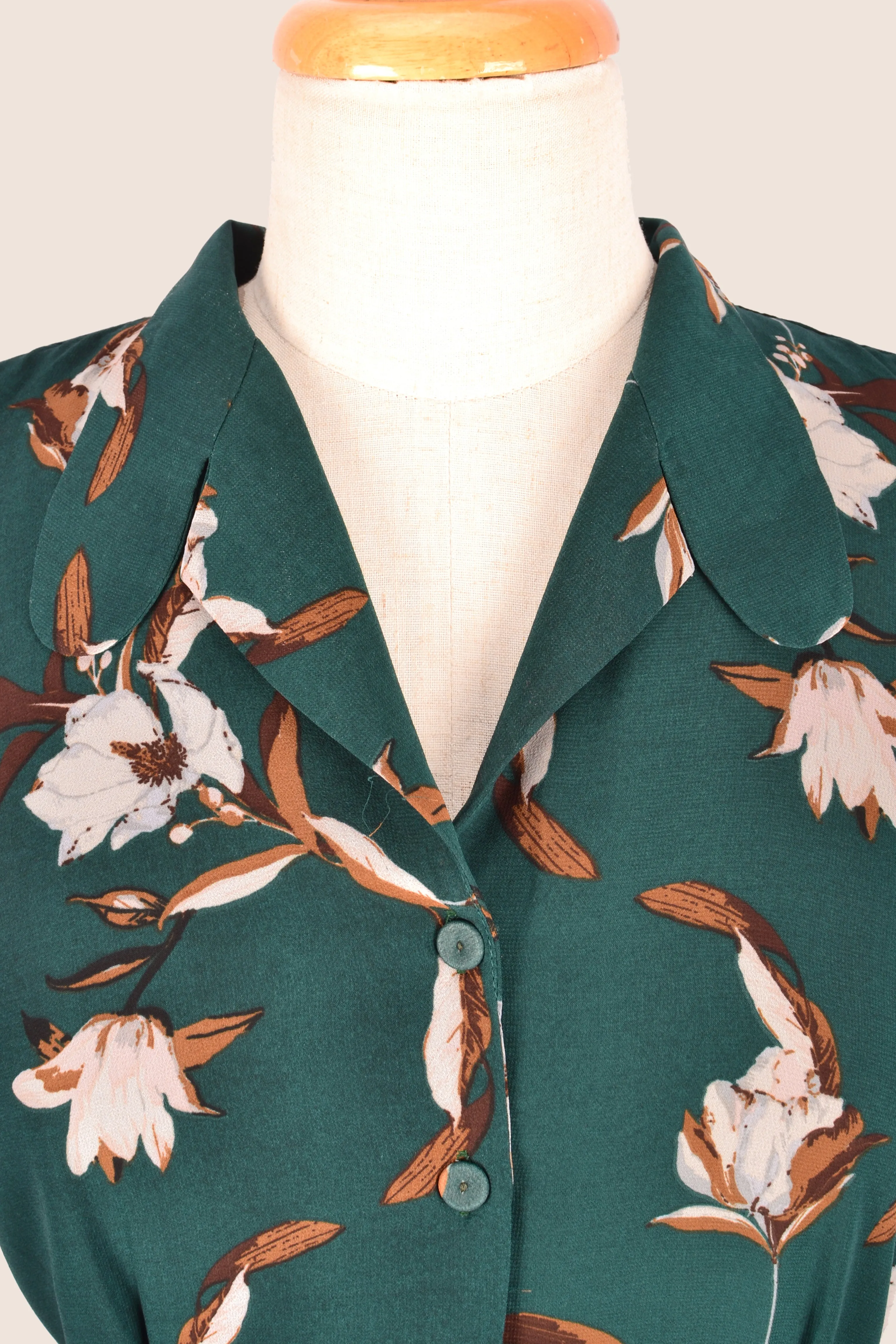 Manette Green & Brown Floral Dress